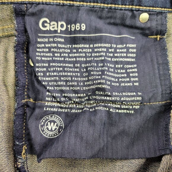 Gap 1969 Womans Authentic True Skinny Jeans 32R Distressed Frayed Hem Blue Denim - Picture 7 of 8